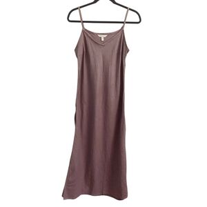 GARNET HILL 4 100% Linen Lilac Strappy Side Slit Maxi Dress